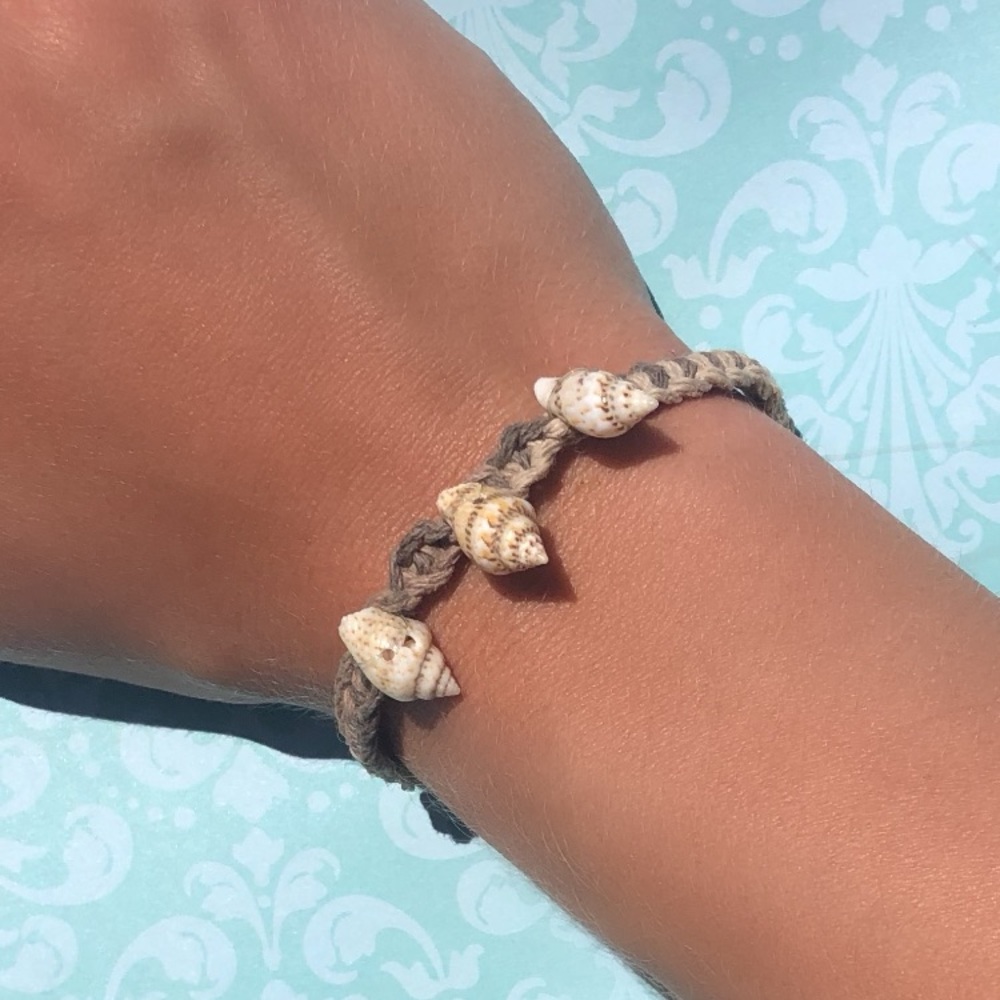 Homemade Seashell Rope Bracelet